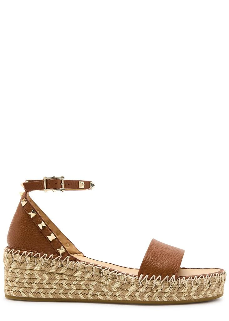 Valentino Rockstud 50 leather wedge espadrilles 1