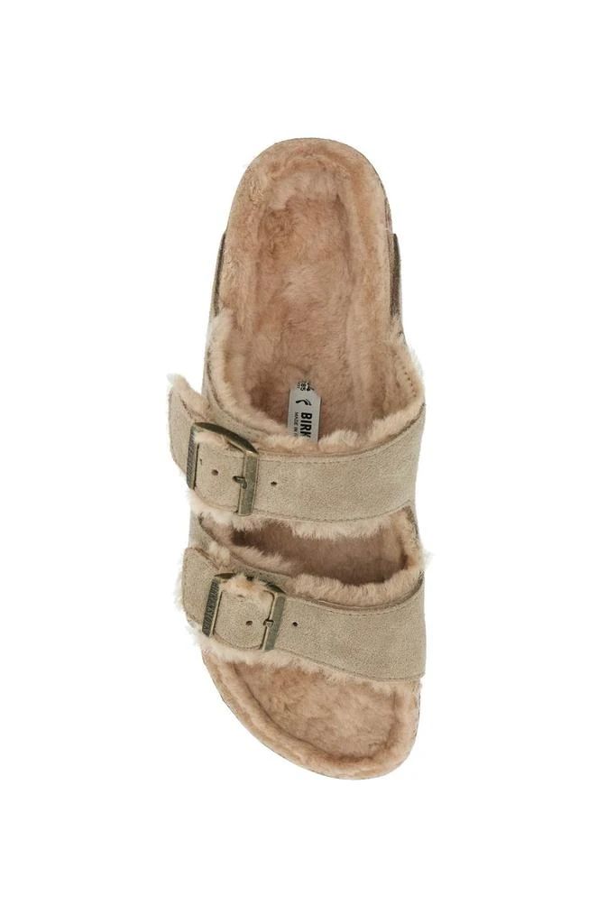 Birkenstock ARIZONA LEATHER AND FUR SLIDES 3