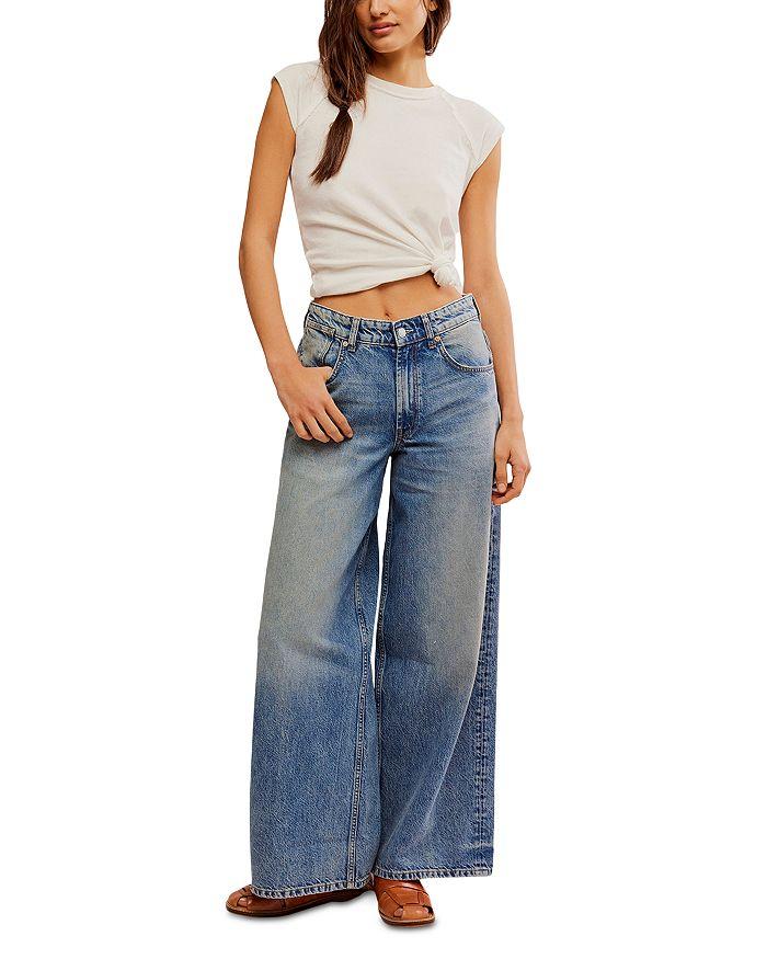 Free People We The Free Waterfalls Baggy Wide Leg Jeans in Outlaw