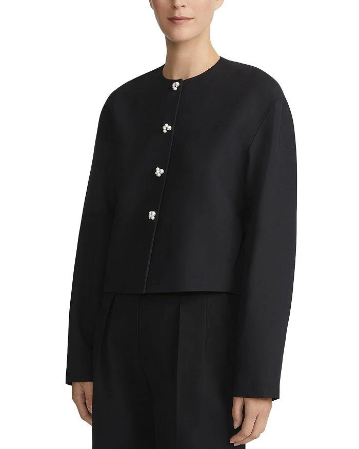Lafayette 148 New York Pearlescent Button Collarless Jacket 1