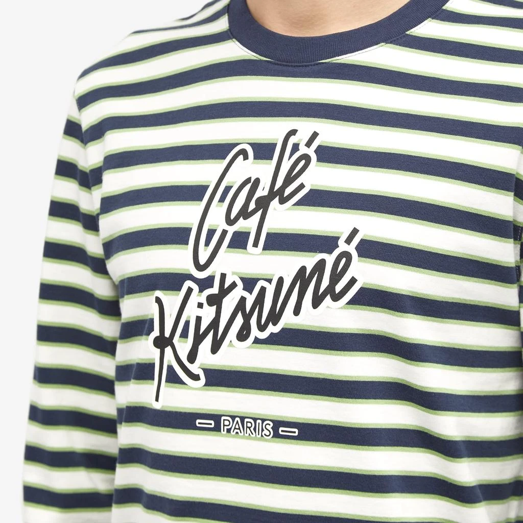 Maison Kitsune Cafe Kitsune Long Sleeve Striped Regular T-Shirt 5