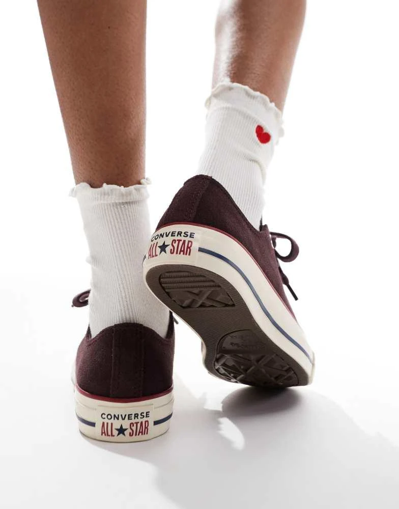 Converse Converse Chuck Taylor All Star Ox trainers in burgundy with trim 3