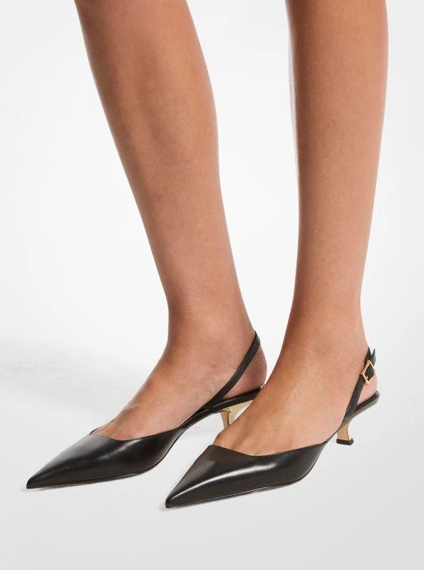 michael_kors Luna Leather Slingback Kitten Pump 4