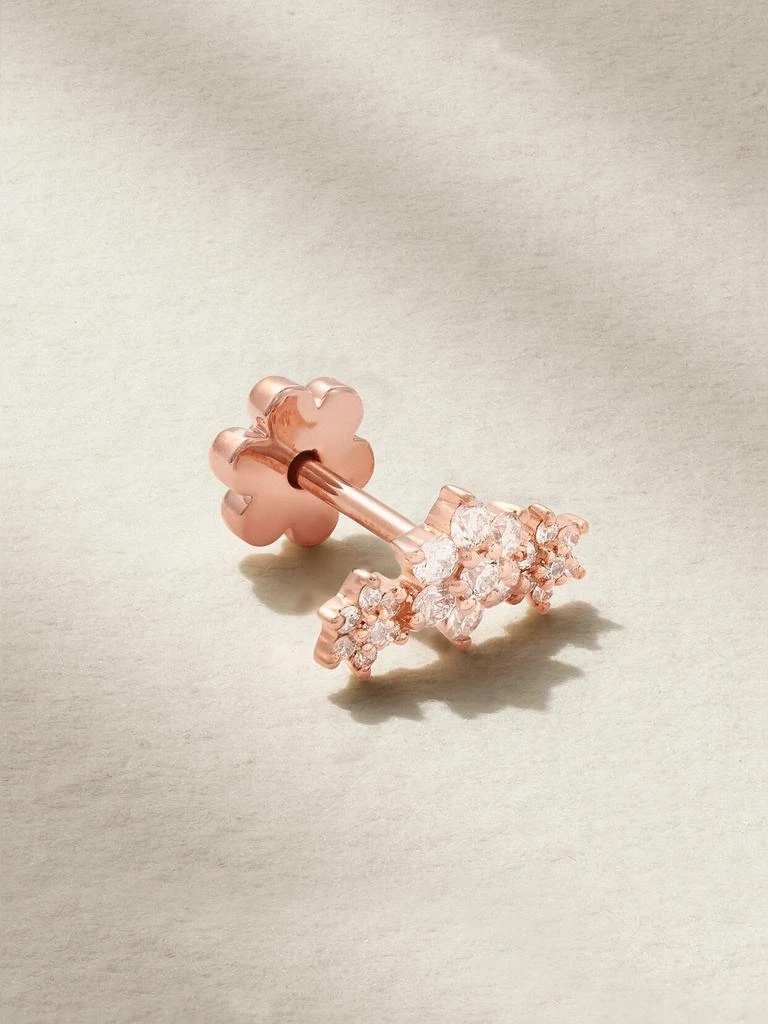 Maria Tash Flower Garland 18k 玫瑰金钻石单只耳钉 1