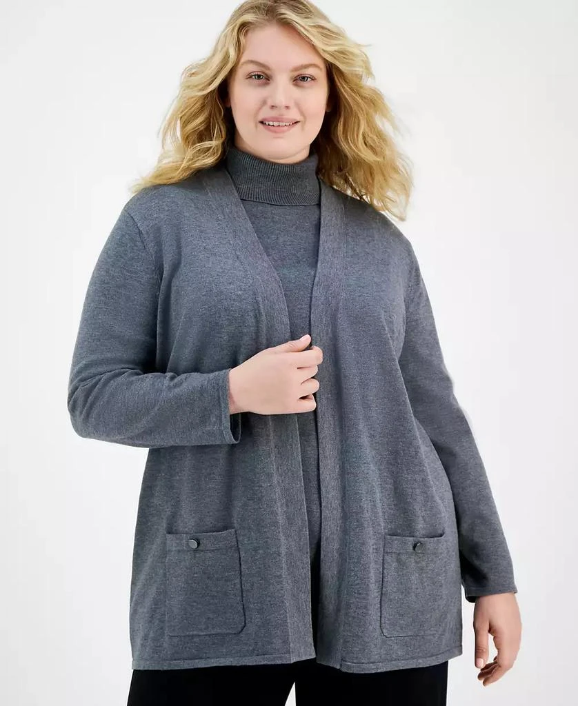Anne Klein Plus Size Malibu Open-Front Cardigan Sweater 3
