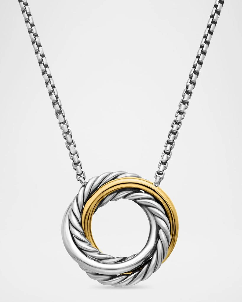 David Yurman Crossover Mini Pendant Necklace in Silver and Gold 5