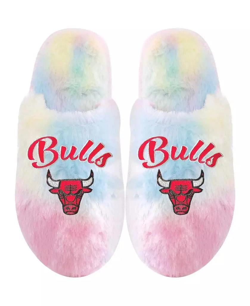 FOCO Youth Boys and Girls Chicago Bulls Rainbow Script Slippers 1