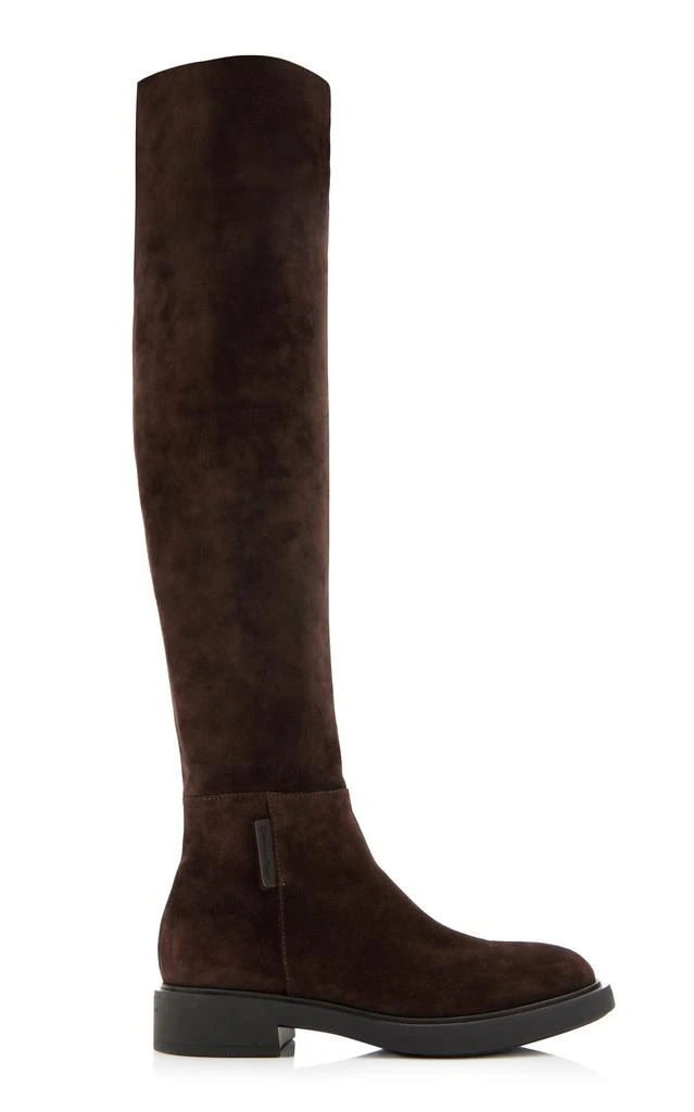 Gianvito Rossi Gianvito Rossi - Lexington Suede Over-The-Knee Boots - Brown - IT 37.5 - Moda Operandi 1