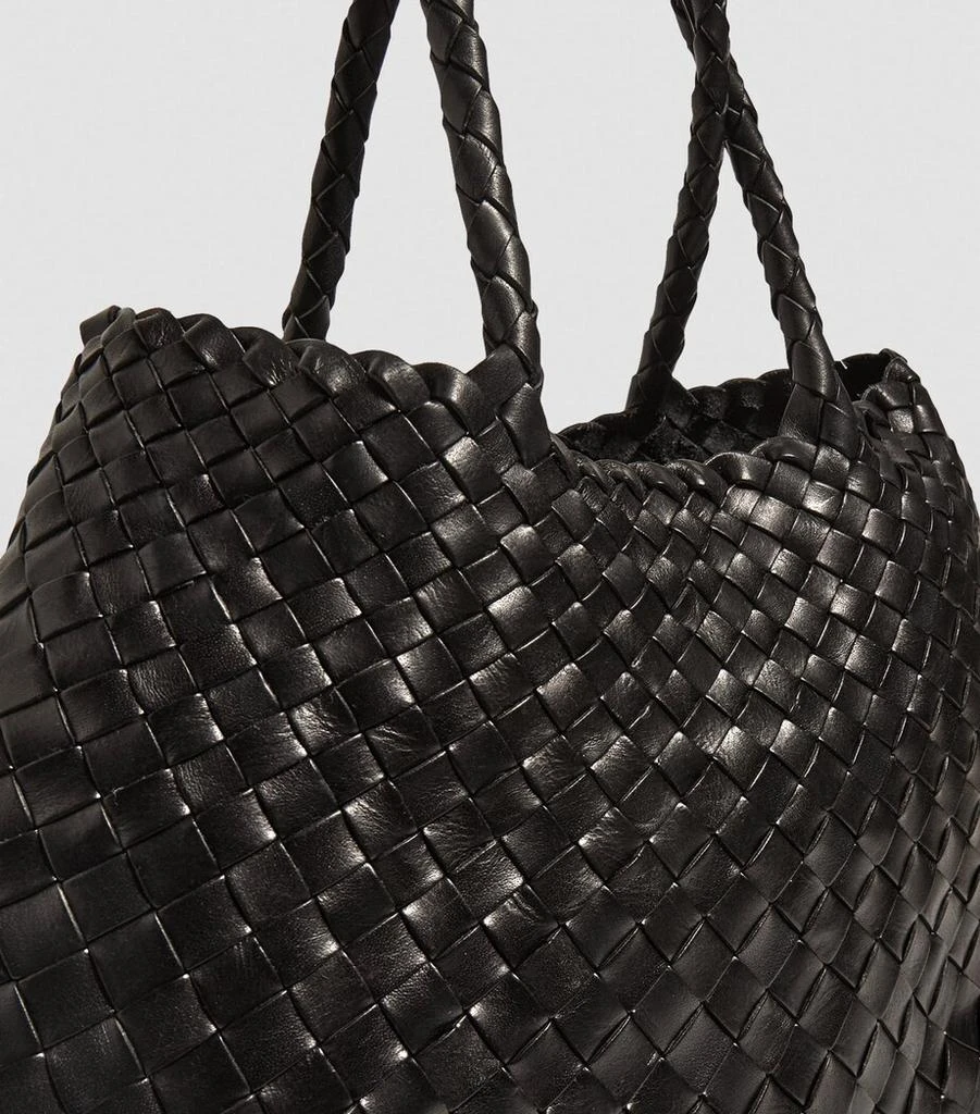 DRAGON DIFFUSION Small Leather Woven Santa Croce Tote Bag 6