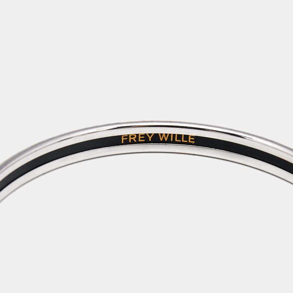 Frey Wille Frey Wille Black Enamel Silver Tone Ultra Bangle Bracelet 4