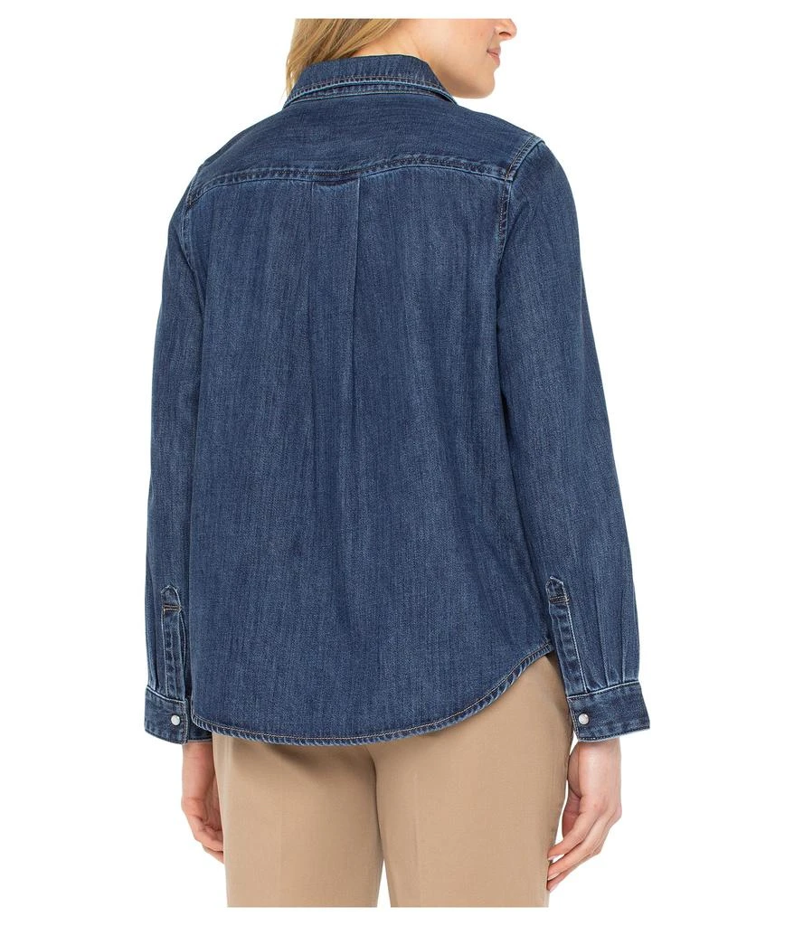 Liverpool Los Angeles Denim Button Down Long Sleeve Shirt With Pockets 2