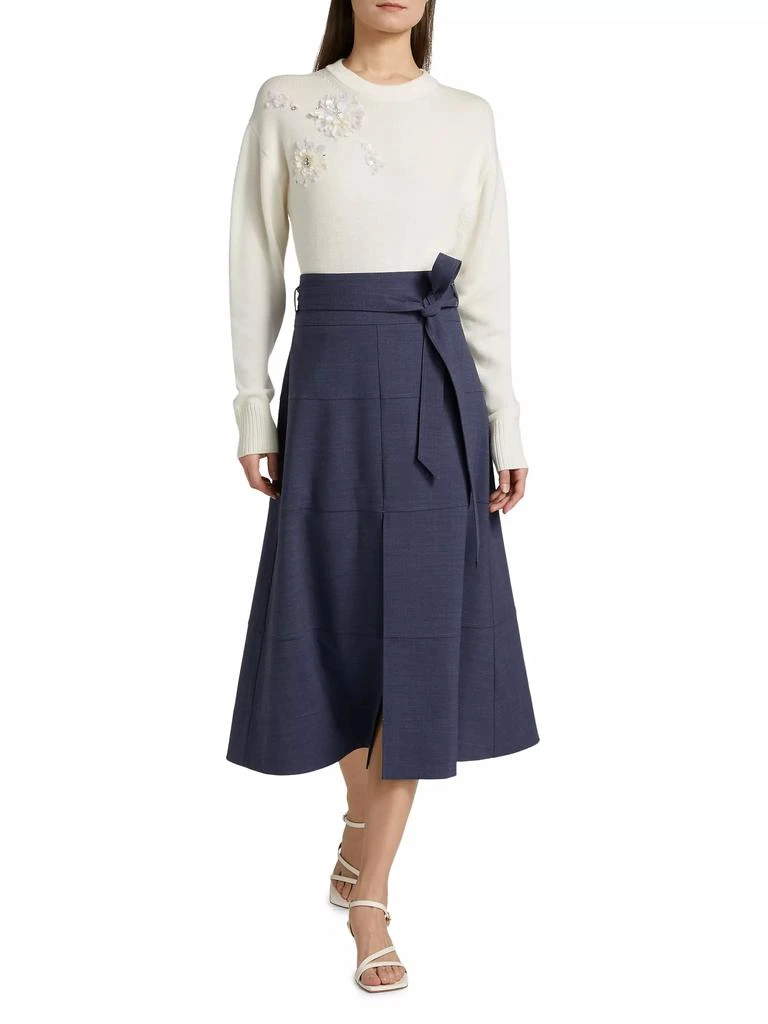 Tanya Taylor Hudson Stretch-Wool Midi-Skirt 2