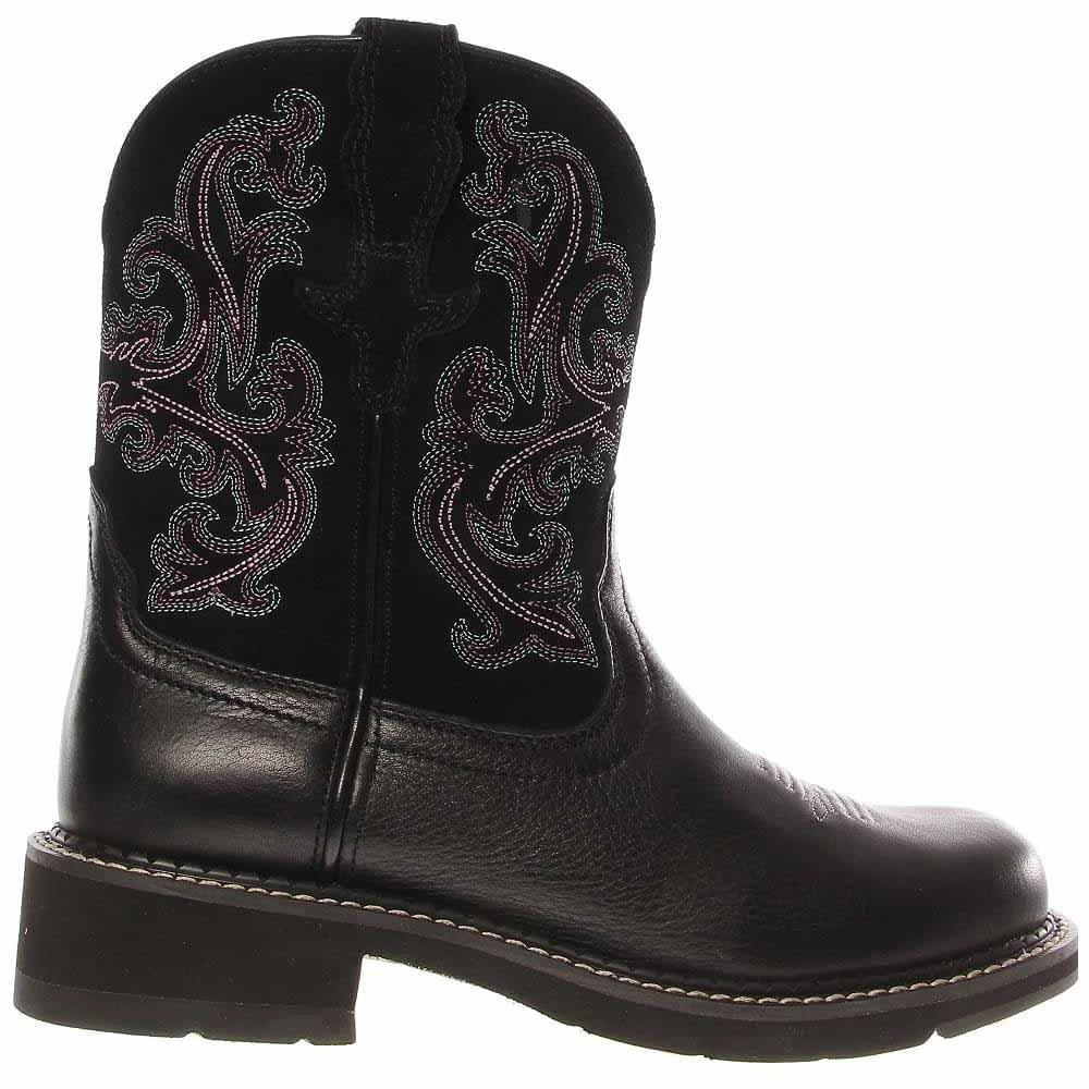 Ariat Fatbaby II Embroidered Round Toe Cowboy Booties 1