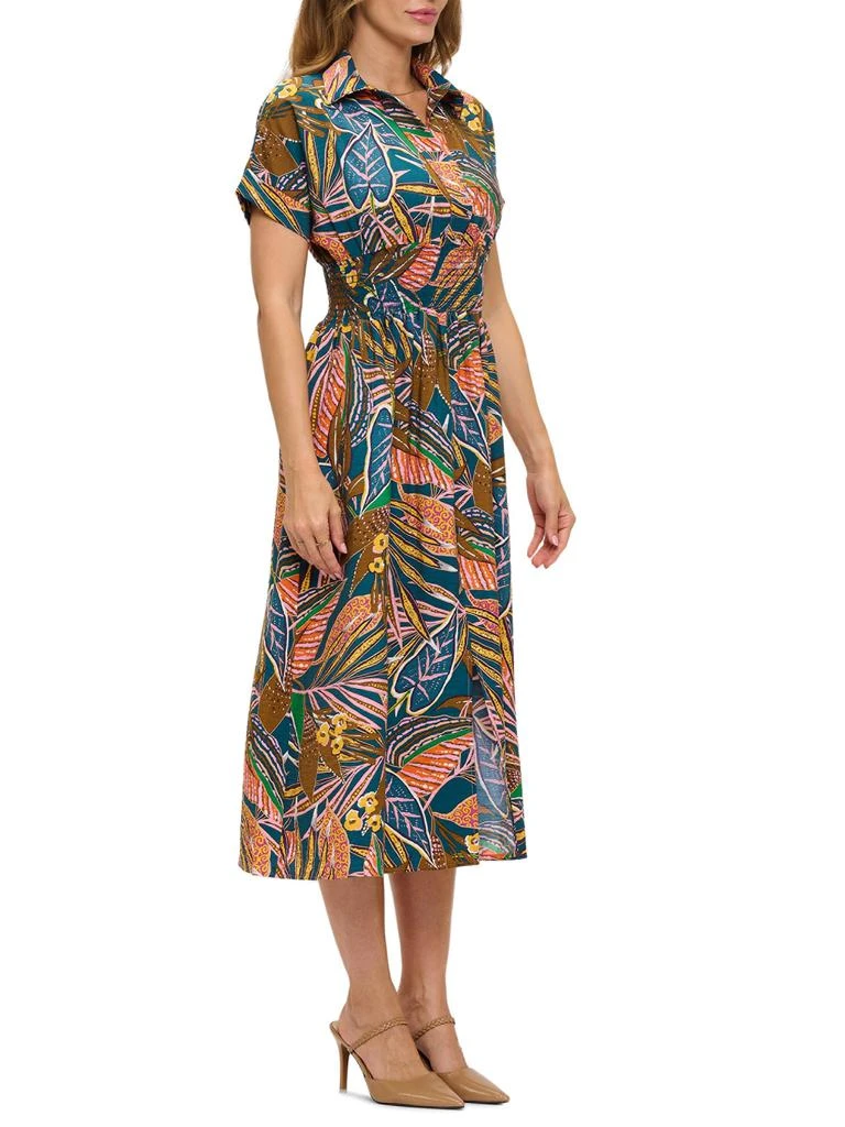 Renee C. Ruched Tropical-Print Midi-Dress 3