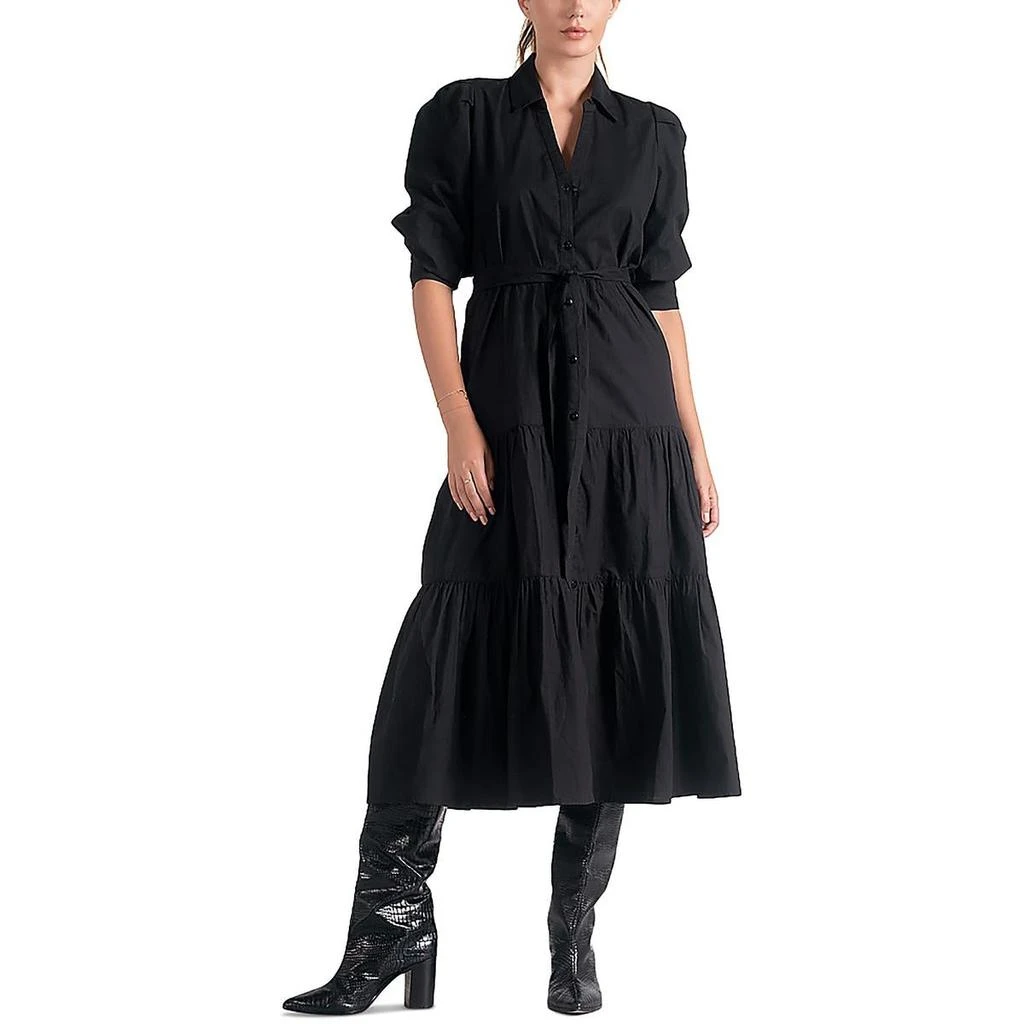 Elan Womens Cotton Below Knee Midi Dress 1