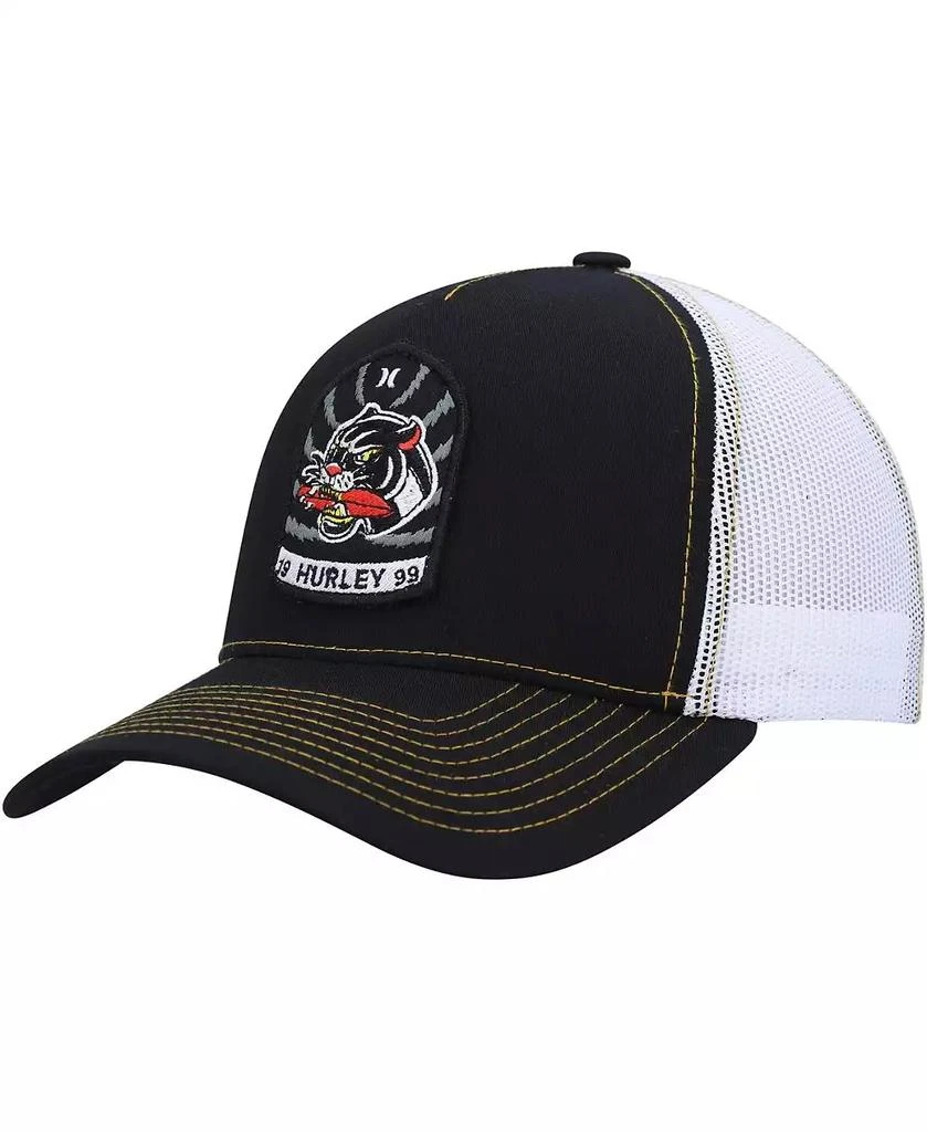 Hurley Men's Black, White Wild Things Trucker Snapback Hat 1