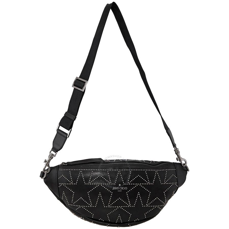 Jimmy Choo Men
s Kirt Star Studded Belt Bag in Black/Silver