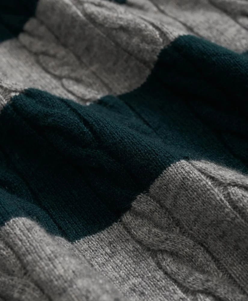 Brooks Brothers Cashmere Wool Cable-Knit Sweater in Rugby Stripe 3