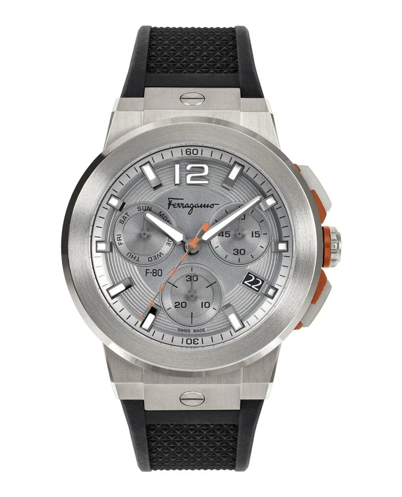 Salvatore Ferragamo F-80 Titanium Tech Silicone Watch 1