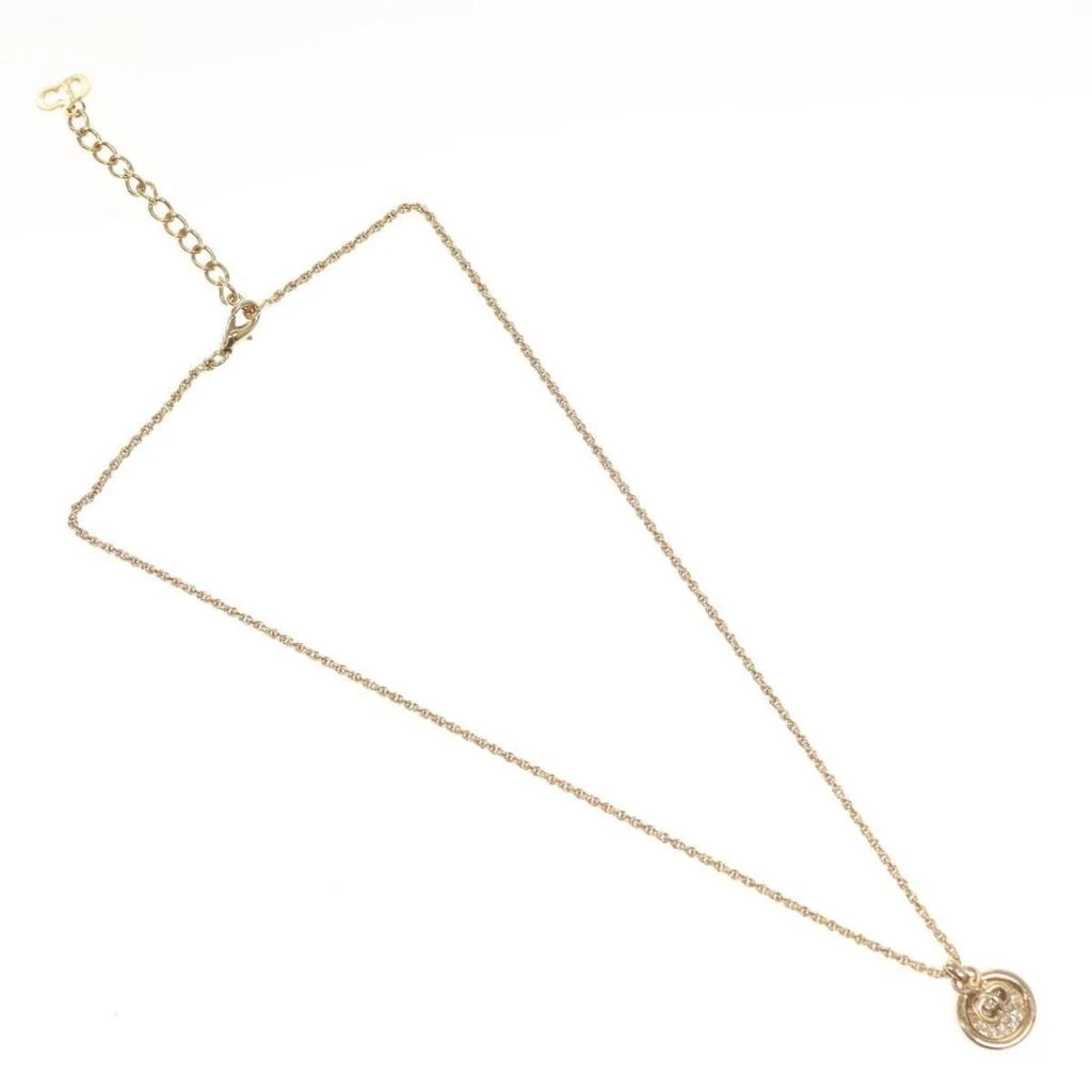 Dior Cd Round Pendant Necklace Metal And Crystals Metal Jewelry (Pre-Owned)
