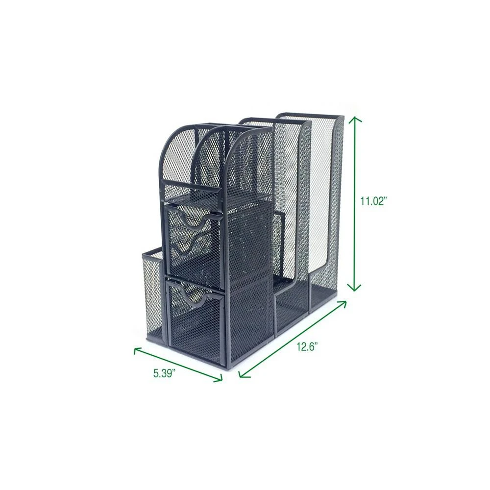 Mind Reader Coffee Condiment and Accessories Caddy Organizer, for Coffee Cups, Stirrers, Snacks, Sugars, etc. Mesh 3