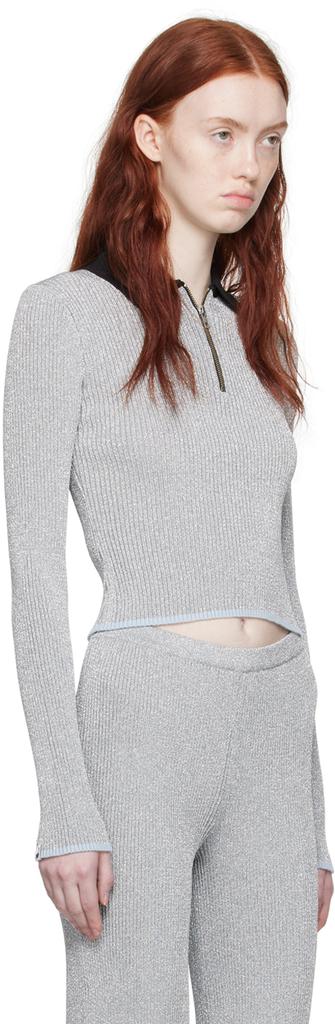 pushBUTTON Silver Fitted Polo