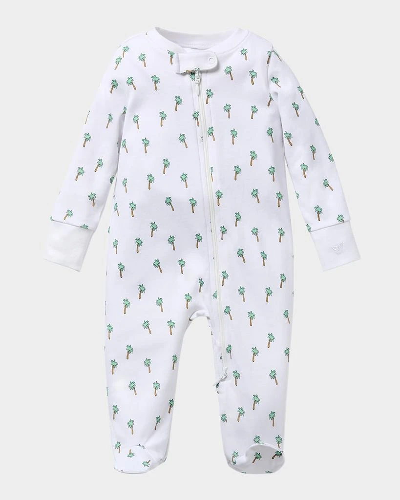 Petite Plume Boy's Palmier Printed Footie, Size Newborn-9M 1