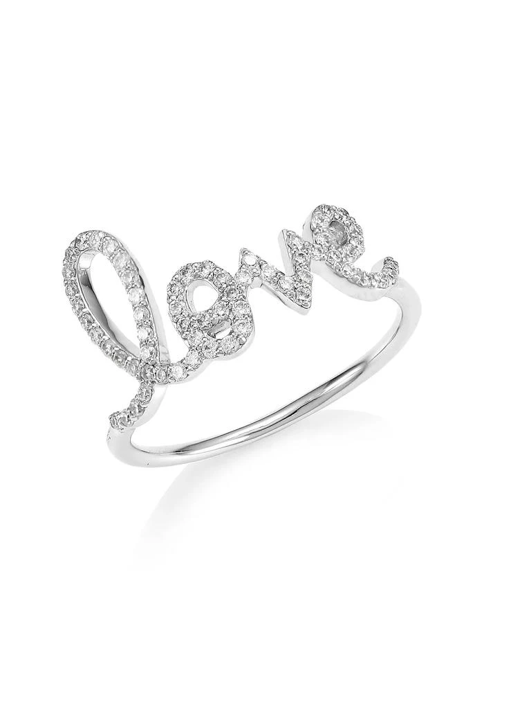 Sydney Evan 14K White Gold & Diamond Large Love Ring 1