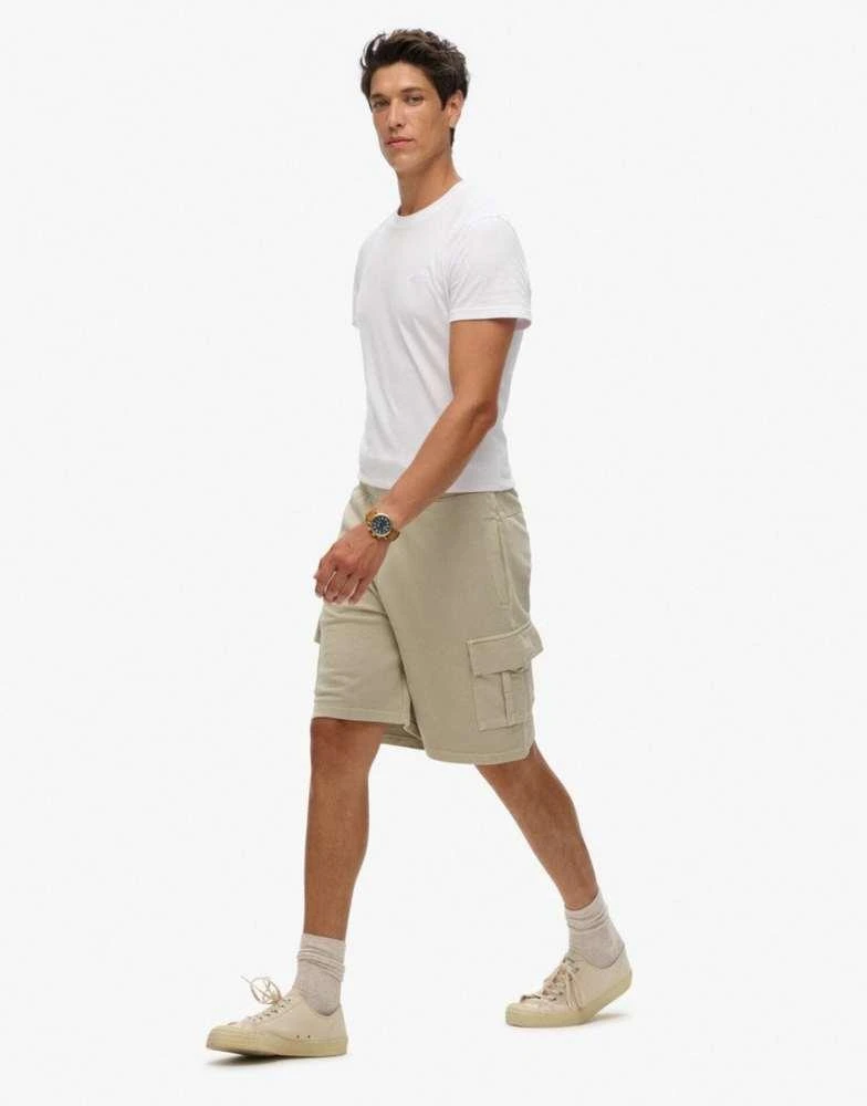 Superdry Superdry Contrast stitch cargo shorts in washed pelican beige
