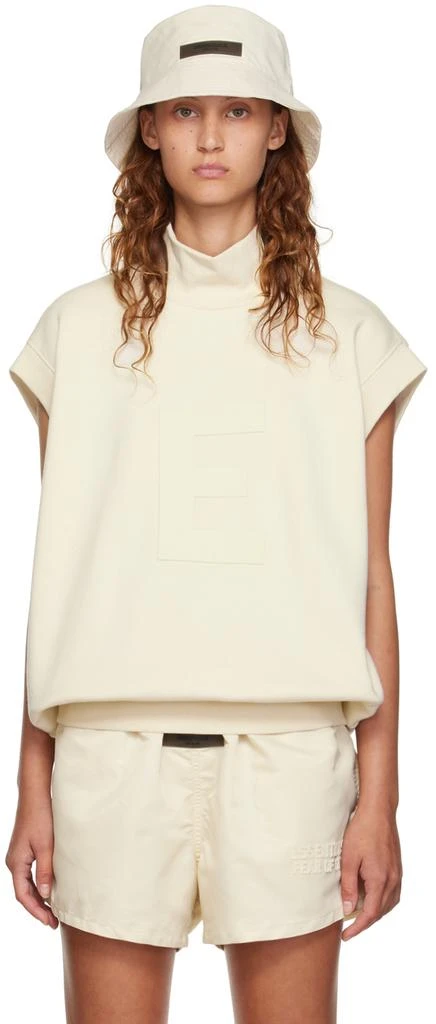 Essentials Off-White Mock Neck Vest 1
