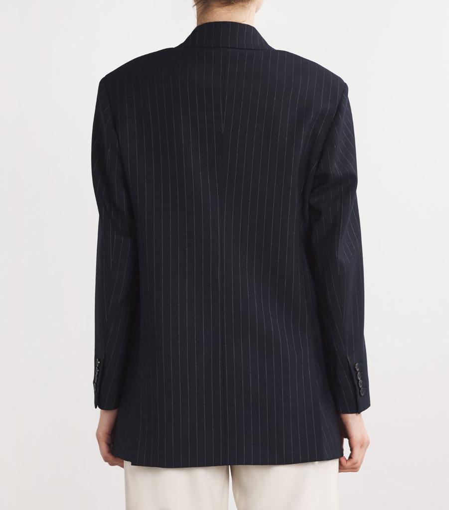 Max Mara Wool Pinstripe Double-Breasted Blazer - Jackets