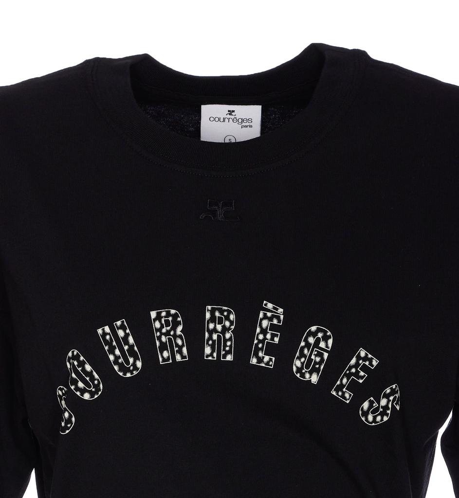 【関税&送料込】Courreges Fitted T-Shirt With Print SIGNATURE CONTRAST T-SHIRT - courrèges