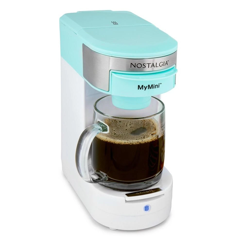 Nostalgia Mymini 14 ounces Single Serve Coffee Maker, Brews K-Cup Other Pods, Tea, Hot Chocolate, Hot Cider, Lattes, Filter Basket Included 4