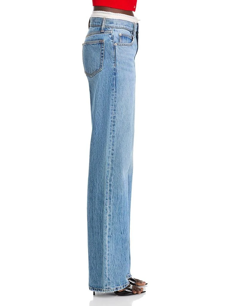 Alexander Wang Mid Rise Contrast Waistband Jeans in Vintage Light Blue 4
