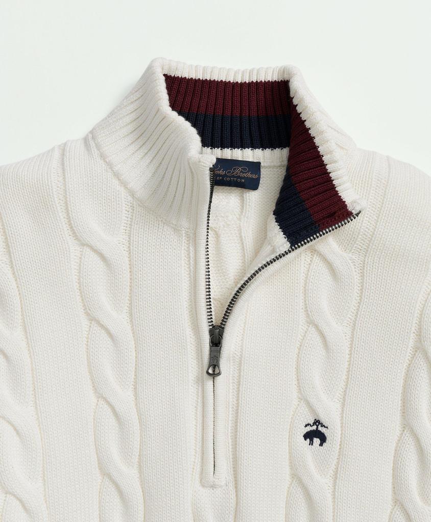 Brooks Brothers Cable Knit Tennis Half-Zip Sweater in Supima® Cotton