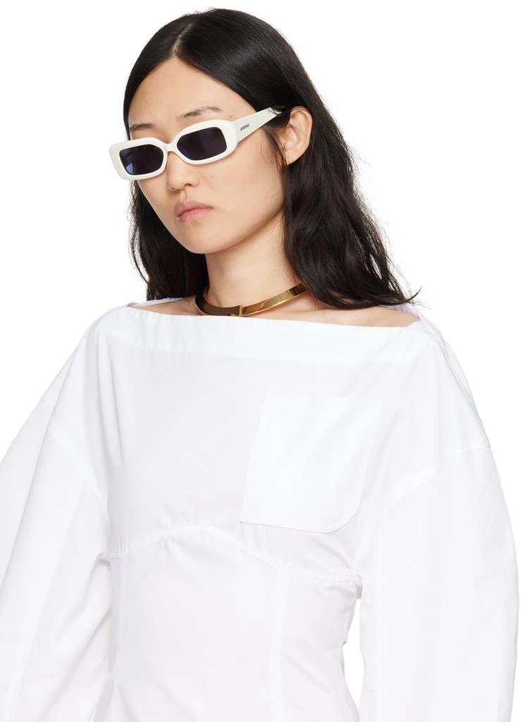 Jacquemus White La Casa 'Les lunettes Rond Carré' Sunglasses 4