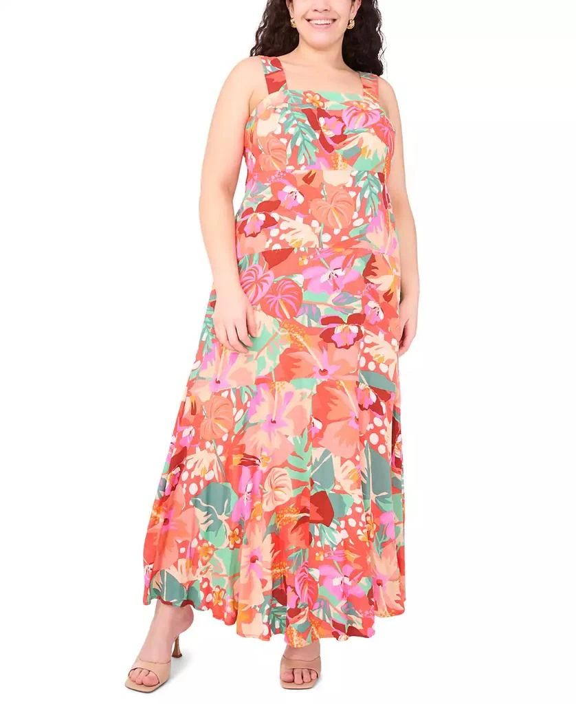 MSK Plus Size Printed Challis Sleeveless Maxi Dress 1