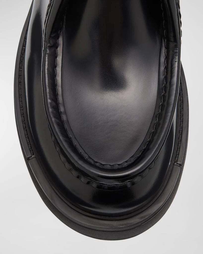Prada Men's Diapason Opaque Brushed Leather Derby Shoes 4