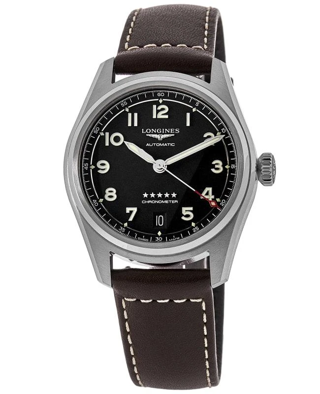 Longines Longines Spirit Automatic Black Dial Leather Strap Men's Watch L3.410.4.53.0 1