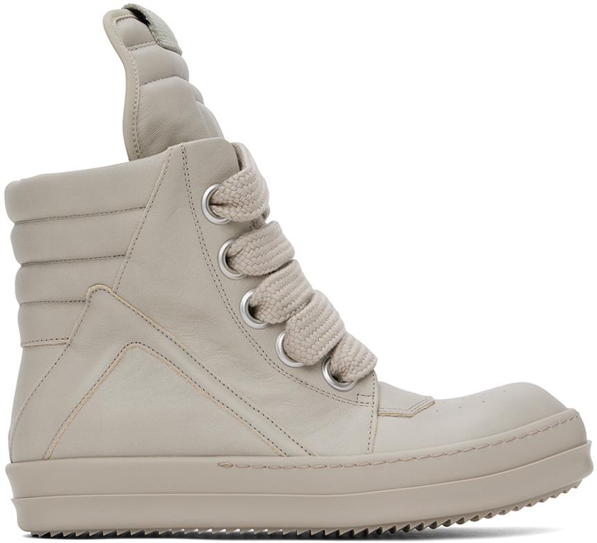 【Rick Owens】Hollywood Geobasket スニーカー グレー Rick Owens Gray & Off-White Hollywood Jumbolace Geobasket