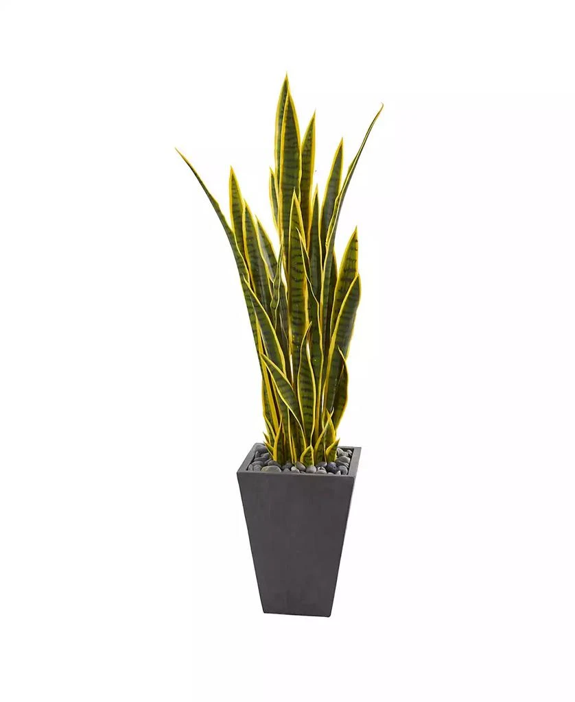 NEARLY NATURAL 4.5’ Sansevieria Artificial Plant in Slate Planter