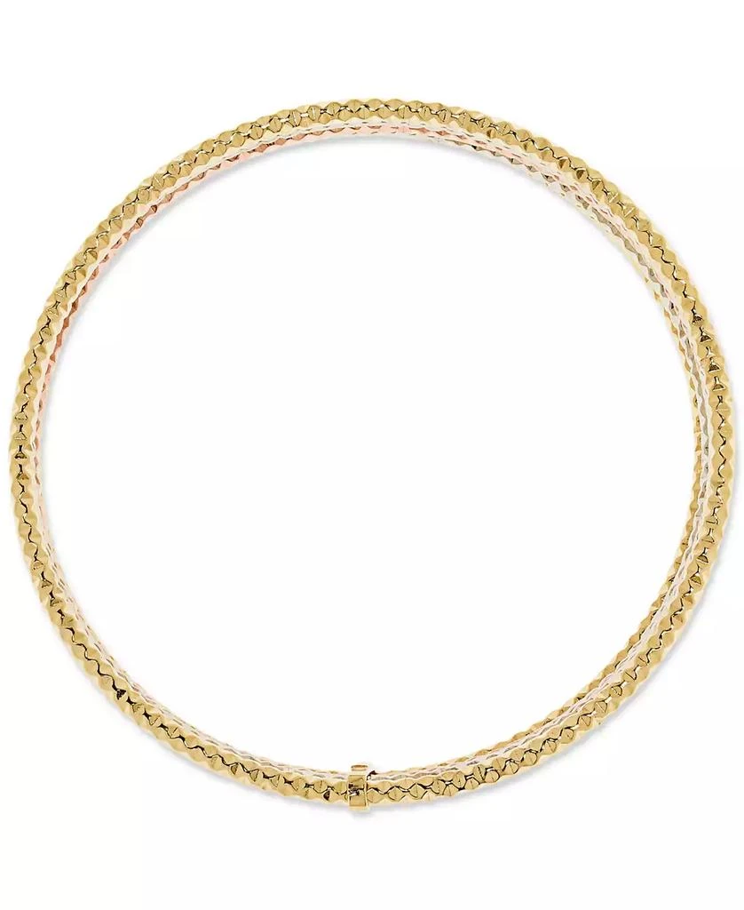 Macy's Multi-Layered Textured Bangle Bracelet in 10k Tri-Color Gold 3