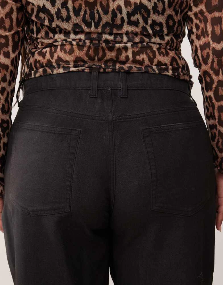 COLLUSION COLLUSION X001 Plus antifit jeans in black coated - BLACK 3