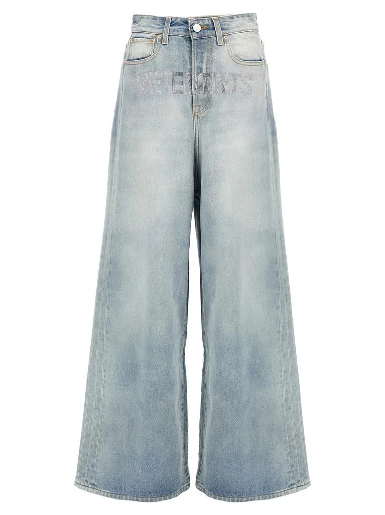 Vetements Vetements Logo Embellished Jeans 1