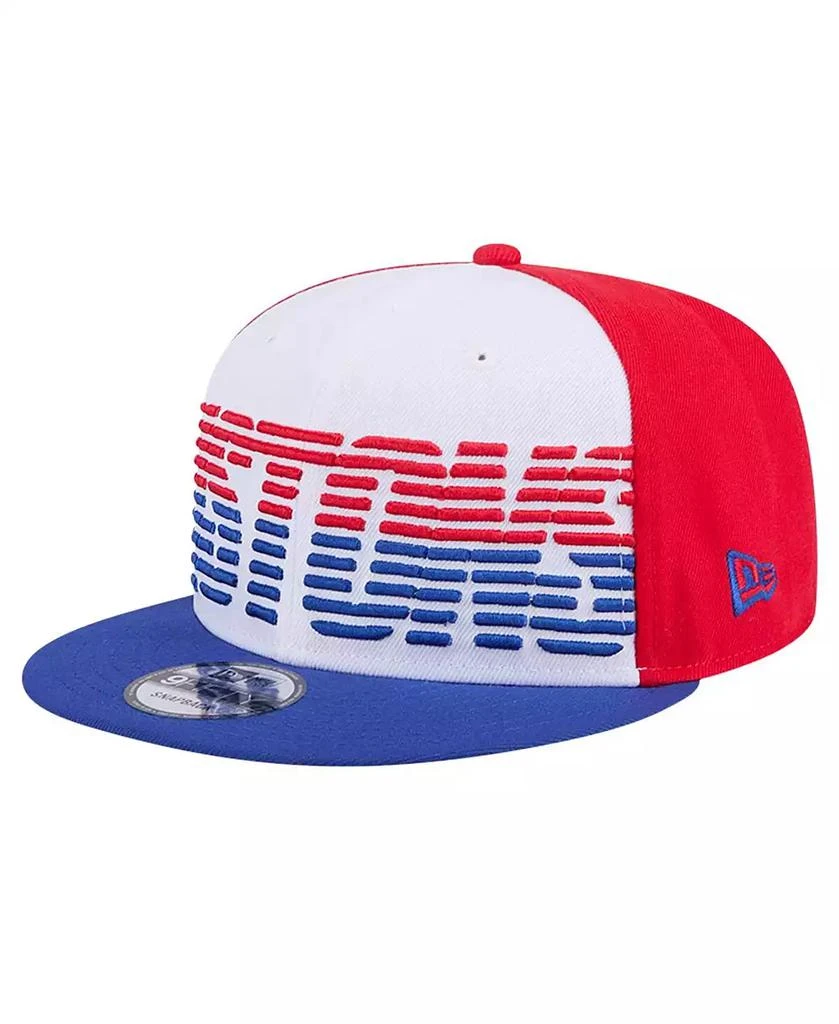 New Era Men's White/Blue Detroit Pistons Throwback Gradient Tech Font 9fifty Snapback Hat 2