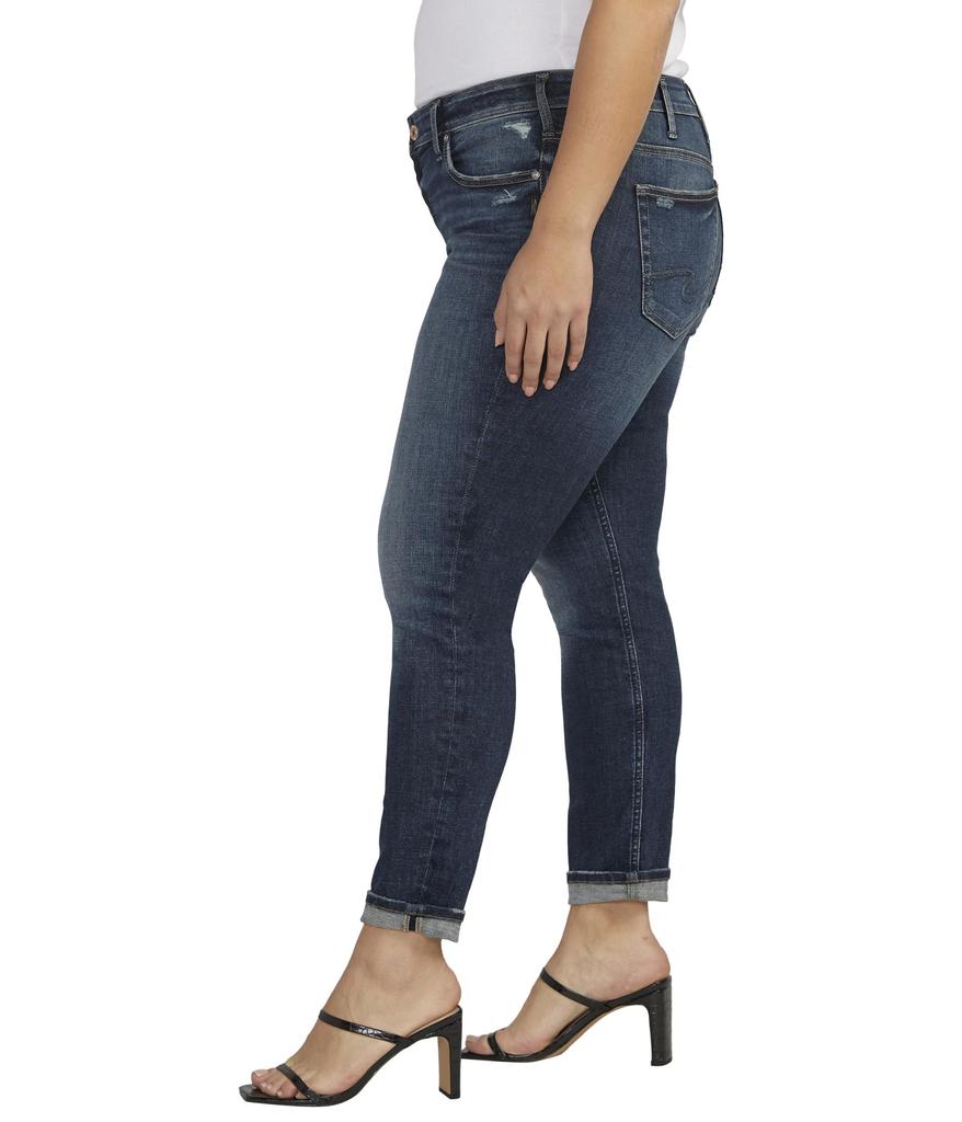 Silver Jeans Co. Plus Size Girlfriend Mid-Rise Slim Leg Jeans W27129EAE480
