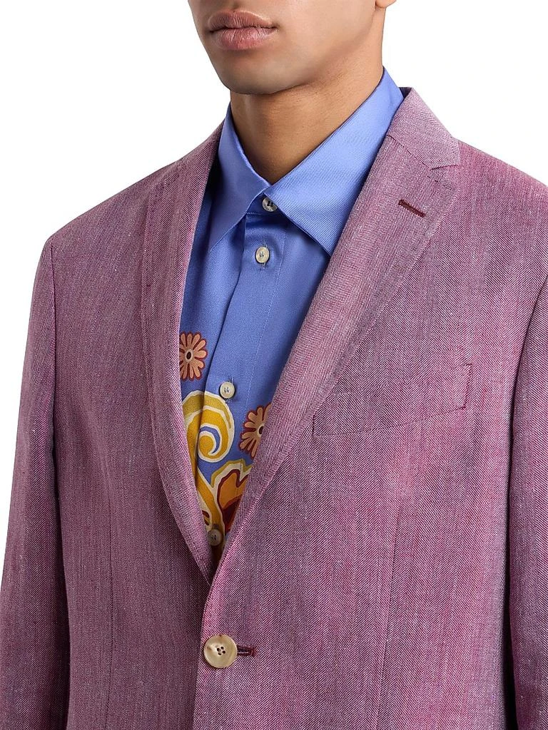 ETRO Tailored Linen-Wool Suit Jacket 5