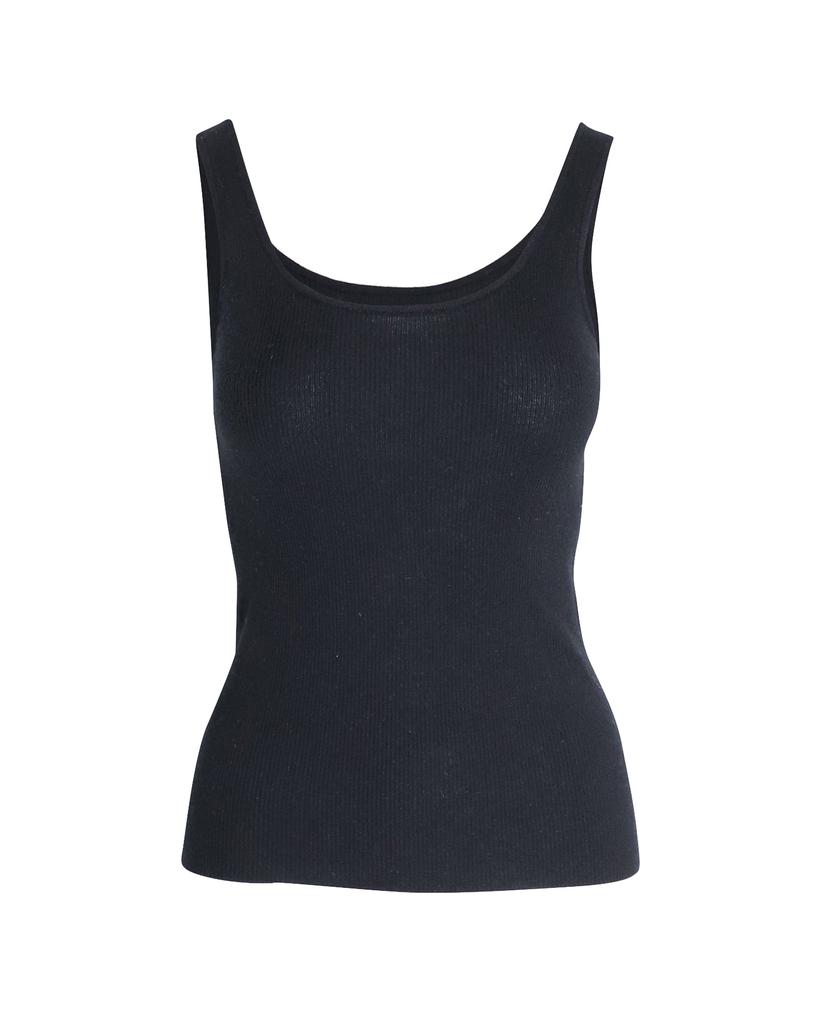 c.o. bigelow CO Ribbed Tank Top in Black Cashmere