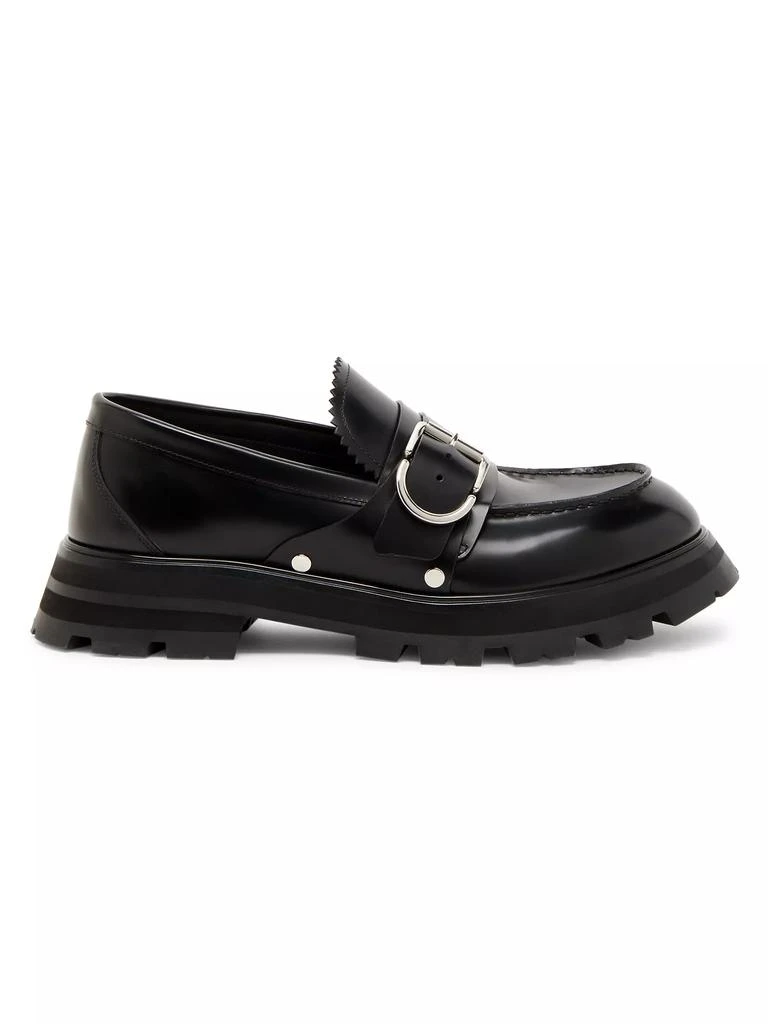 Alexander McQueen Buckle-Accented Leather Loafers 1