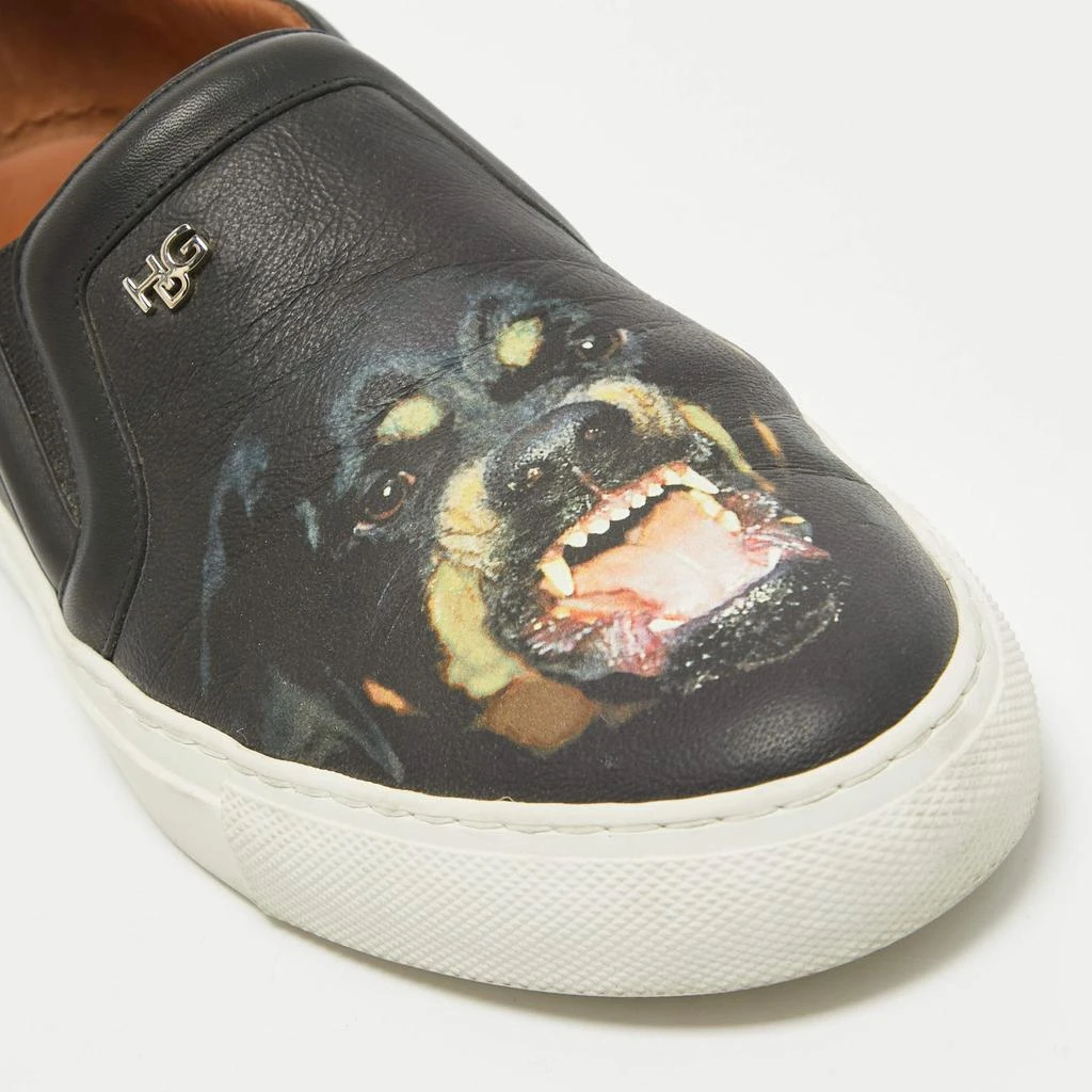 Givenchy Rottweiler Print Leather Slip-On Sneakers – Iconic Givenchy Black Leather Printed Rottweiler Slip On Sneakers  main image 3